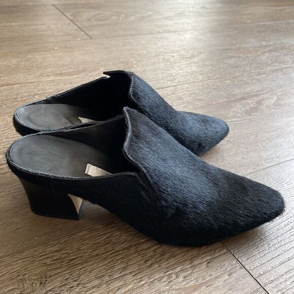 Matisse London Black Ponyhair High Heeled Mule Slides - Picture 3 of 7